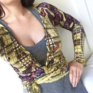 Silk Cashmere Beaded Butterfly Cardigan